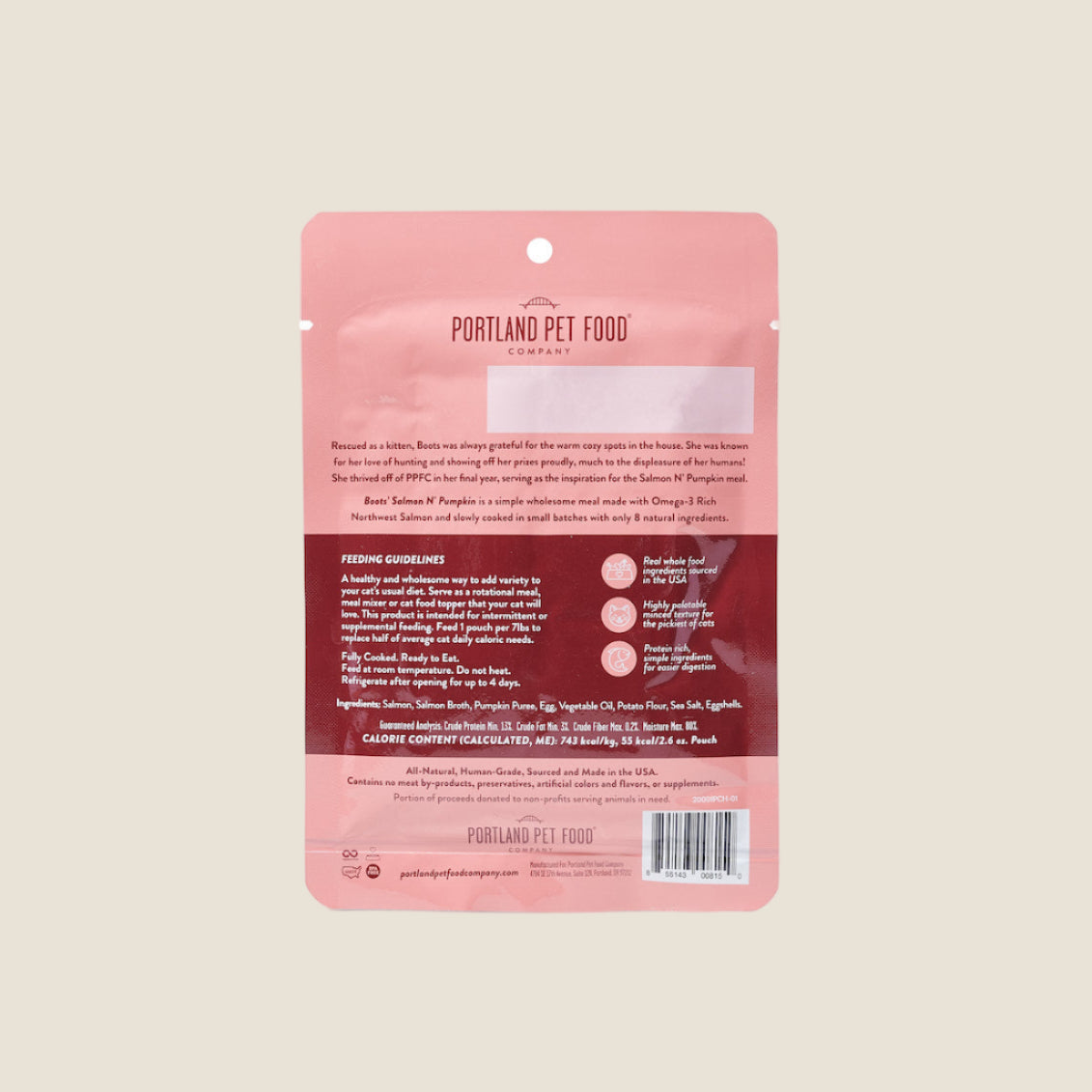 Portland Pet Food Company - Boots' Salmon N' Pumpkin Homestyle Cat Meal