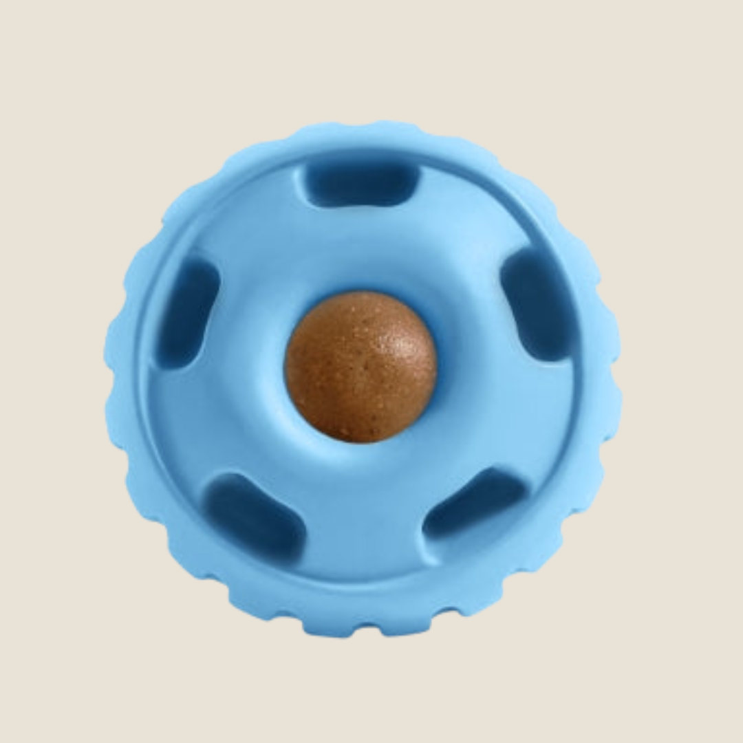 Blue Woof Pupsicle interactive dog toy, alternate view