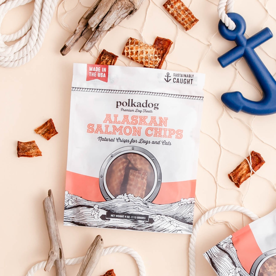 Close-up of Polkadog Alaskan Salmon Chips