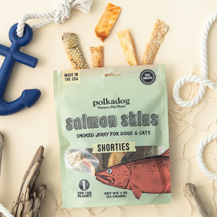 Polkadog Salmon Skins dehydrated dog treats