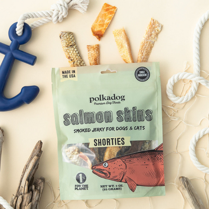 Polkadog Salmon Skins dehydrated dog treats