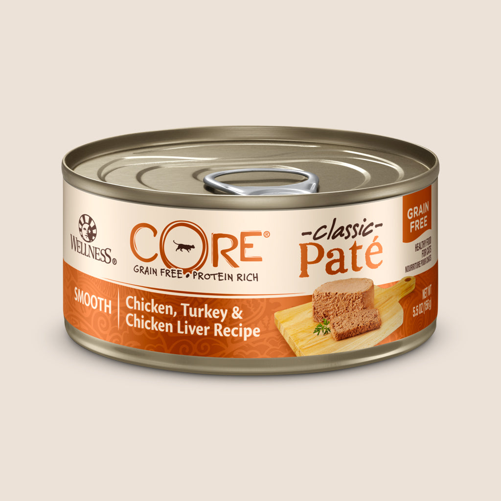 Wellness Cat Food Can Wellness CORE - Chicken, Turkey & Chicken Liver - Grain Free Cat Food 5.5 Ounce Can